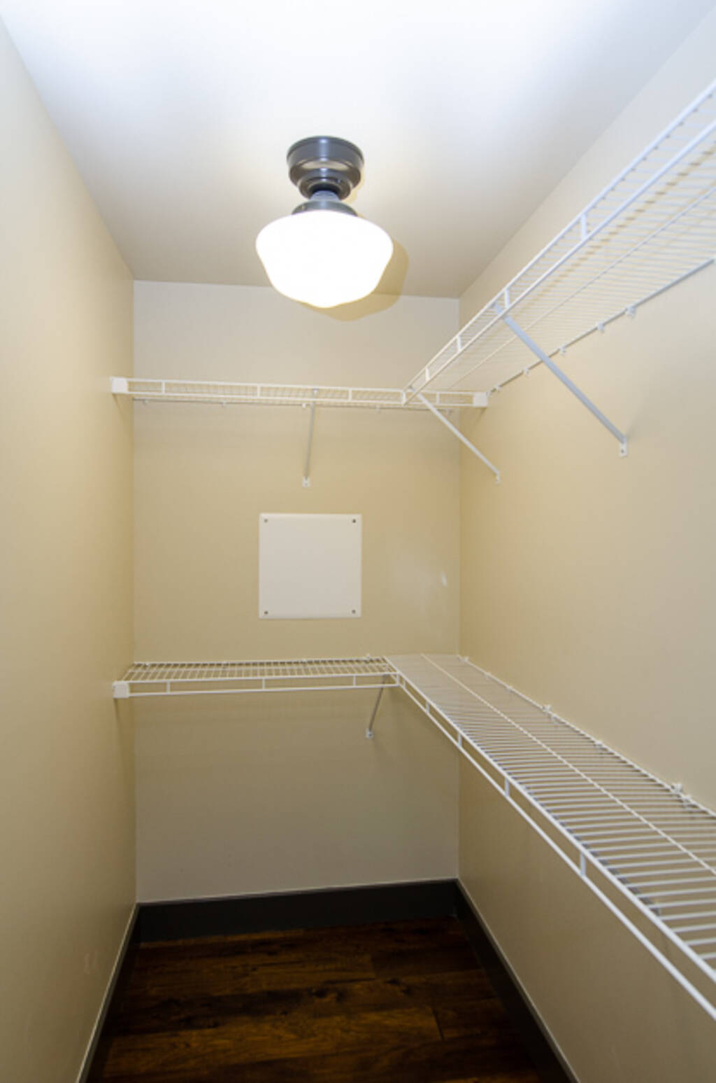 LOFT 2F WALK IN CLOSET WITH WHITE WIRE SHELVES