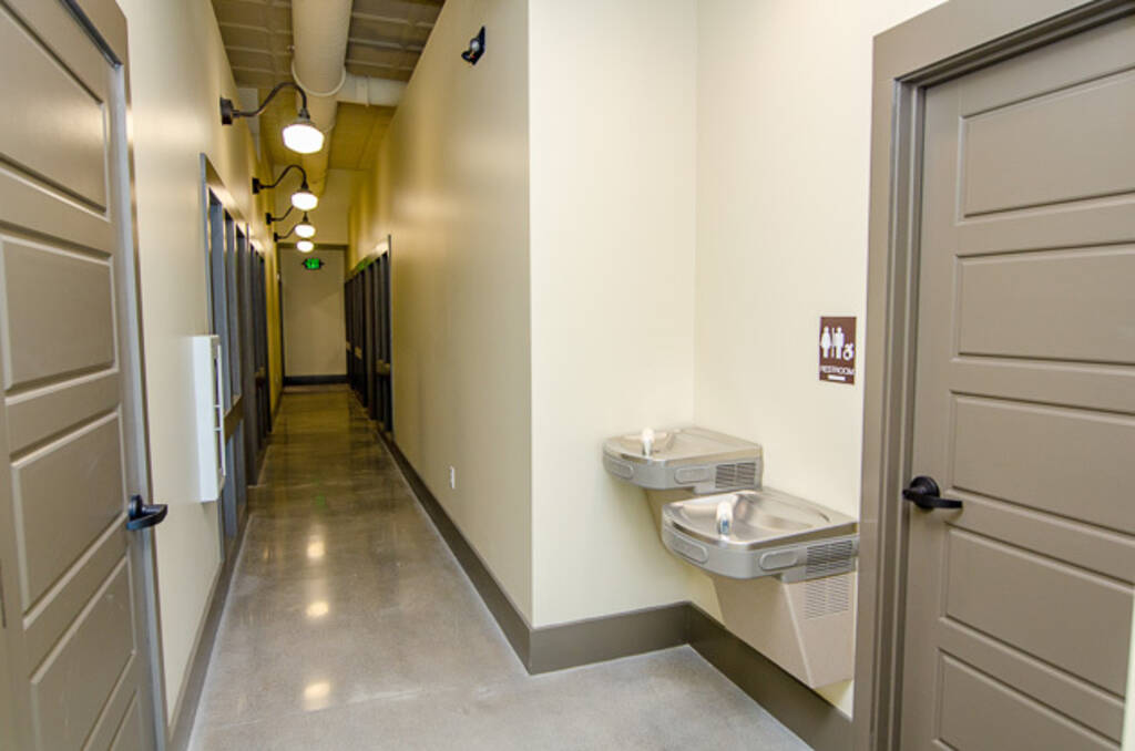 Suite B View of Hallway and Water Fountains