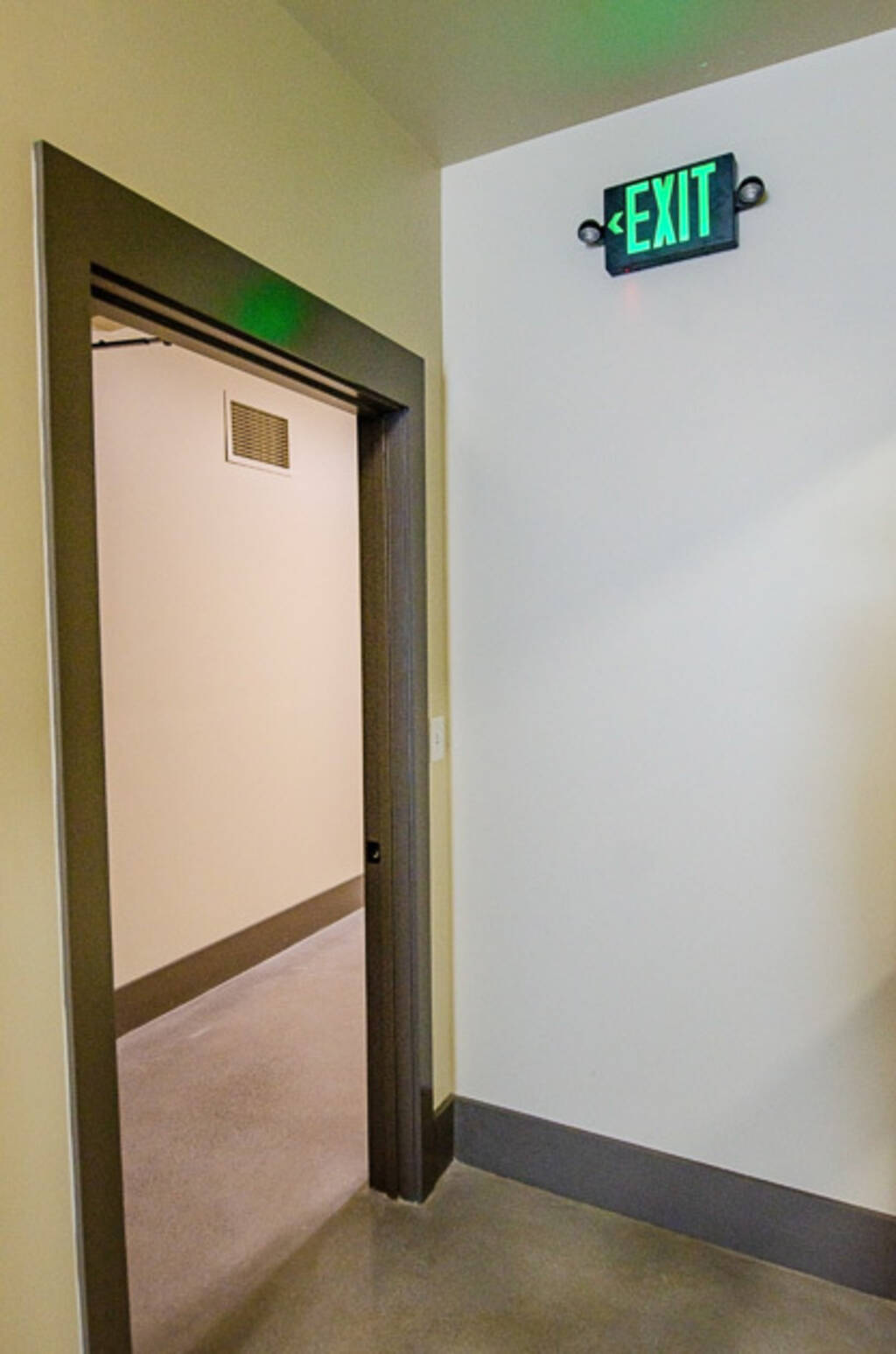 Suite B Green Exit Sign and Exit Door 
